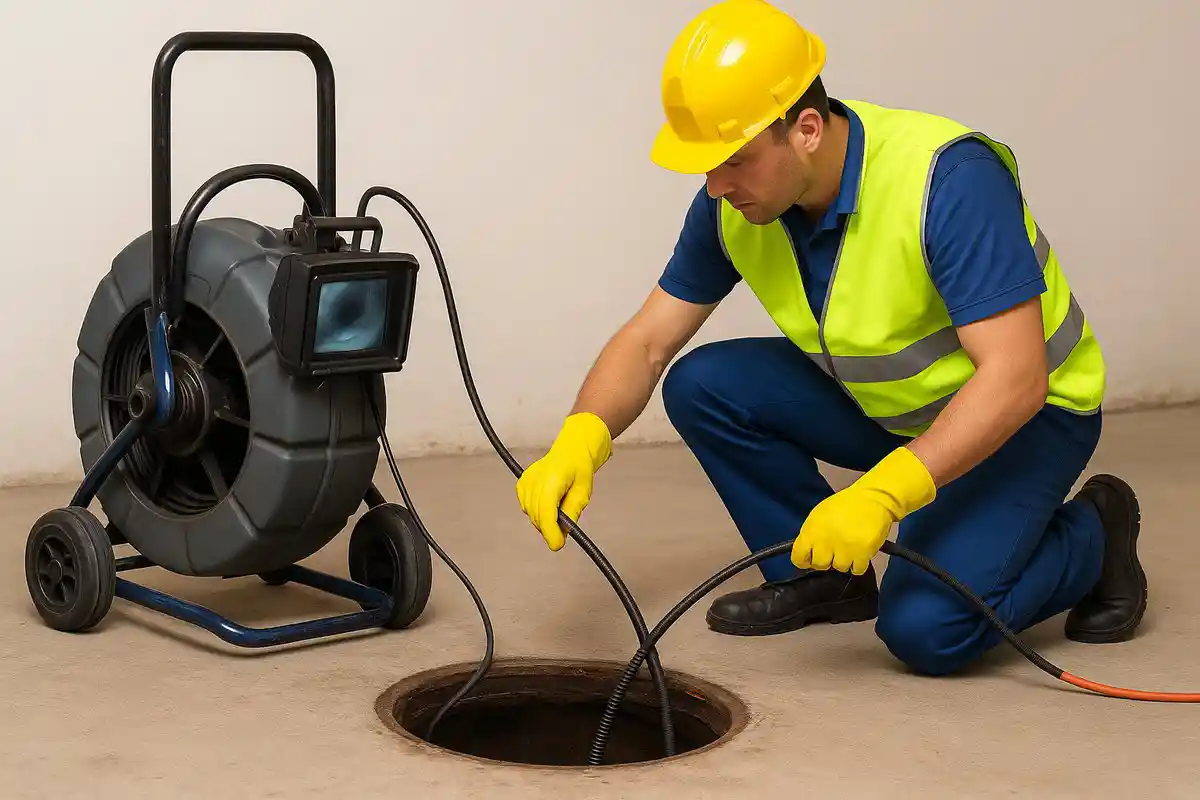 فحص مجاري المنزل بكاميرا حديثة لتحديد الانسدادات